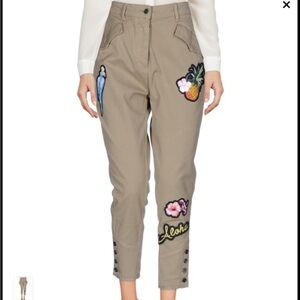 Pinko jeans Aloha Hawaii military green hibiscus Bling Crystal Parrot pineapple